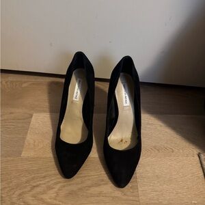 Saks Fifth Avenue Elegant Black Suede Women's Heels